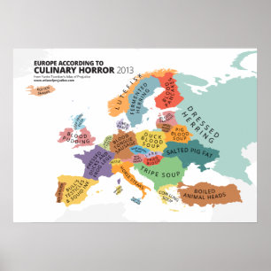 Póster Mapa do horror cultural na Europa