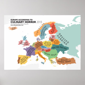 Póster Mapa do horror cultural na Europa