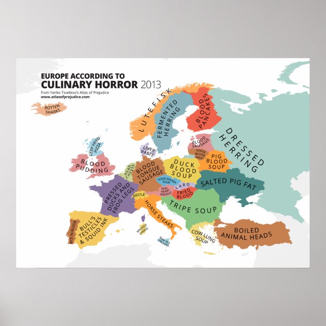 Póster Mapa do horror cultural na Europa (Frente)