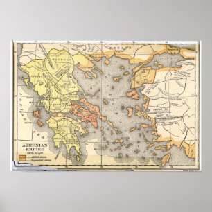 Poster Mapa do Império Ateniense (1899)