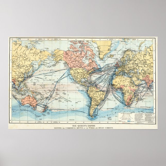 Póster Mapa do Império Britânico (Frente)