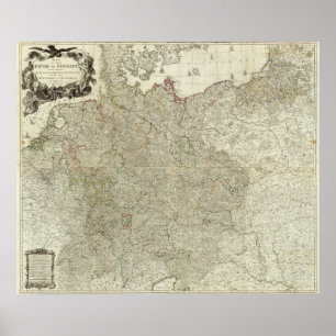 Póster Mapa do império de Alemanha