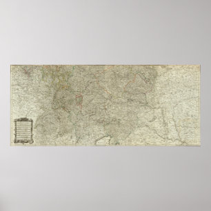 Poster Mapa do império do secção sul de Alemanha
