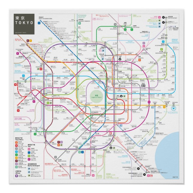 Póster Mapa do INAT de Tóquio (Frente)