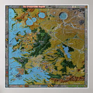 Póster Mapa do índice geográfico da região das estrada