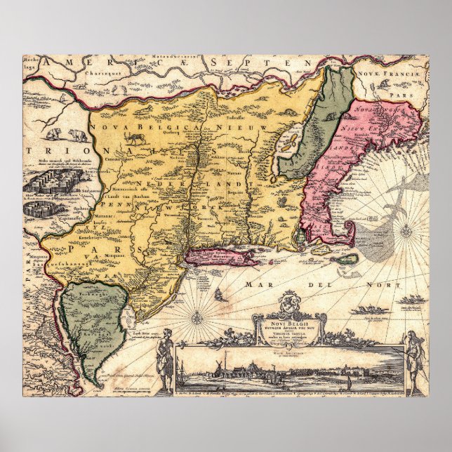 Poster Mapa do Jansson/ Visscher (Frente)