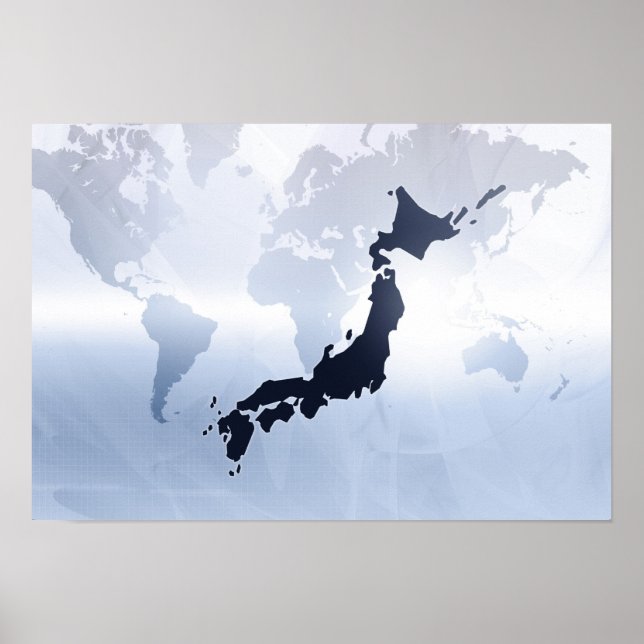 Póster Mapa do Japão 2 (Frente)