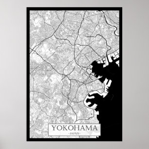Poster Mapa do Japão Yokohama