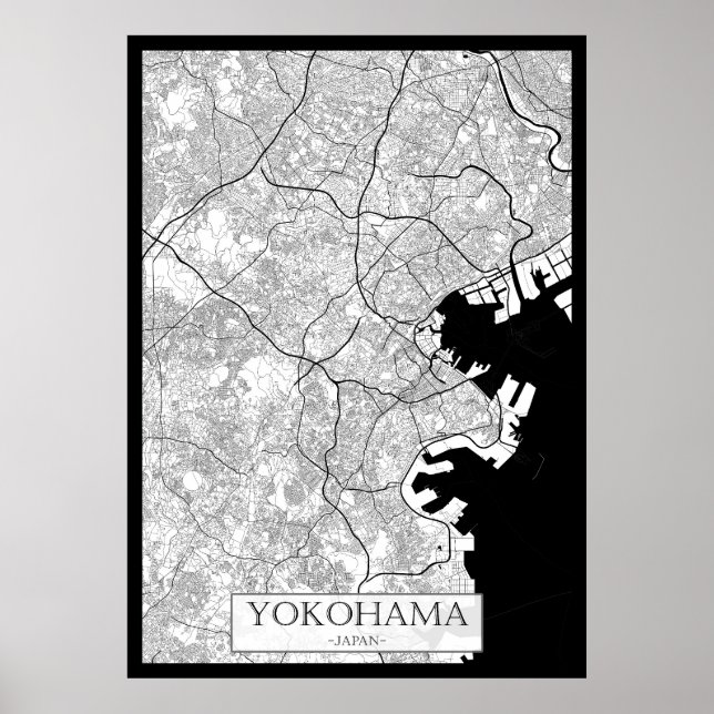 Poster Mapa do Japão Yokohama (Frente)