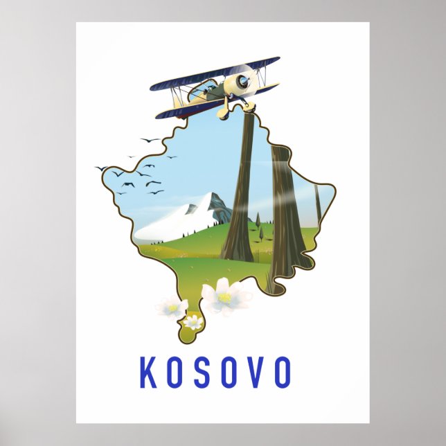 Poster Mapa do Kosovo (Frente)
