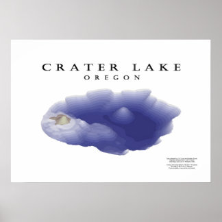 Póster Mapa do Lago Crater