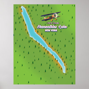 Poster mapa do Lago de Skaneateles