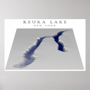 Poster Mapa do lago Keuka 3d