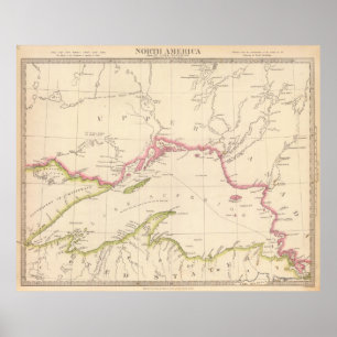 Poster Mapa do Lago Superior (1832)