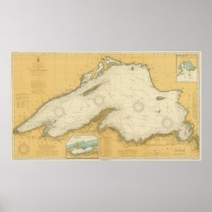 Poster Mapa do Lago Superior (1832)