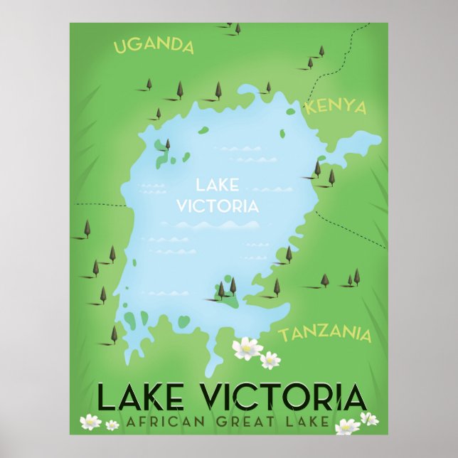Poster Mapa do Lago Vitória - África Excelente do Lago vi (Frente)