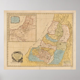 Poster Mapa do Land de Canã (Terra Santa) (1760)