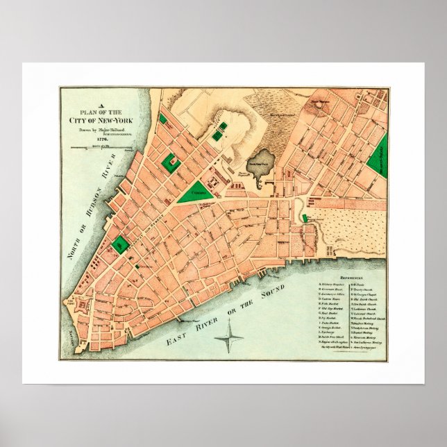 Póster Mapa do layout original do Nova Iorque 76 (Frente)