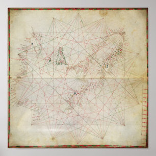 Póster Mapa do mar de adriático