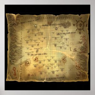 Poster Mapa do Mar de Ladrões