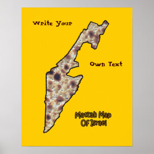 Póster Mapa do Matzah de Israel - escreva seu próprio