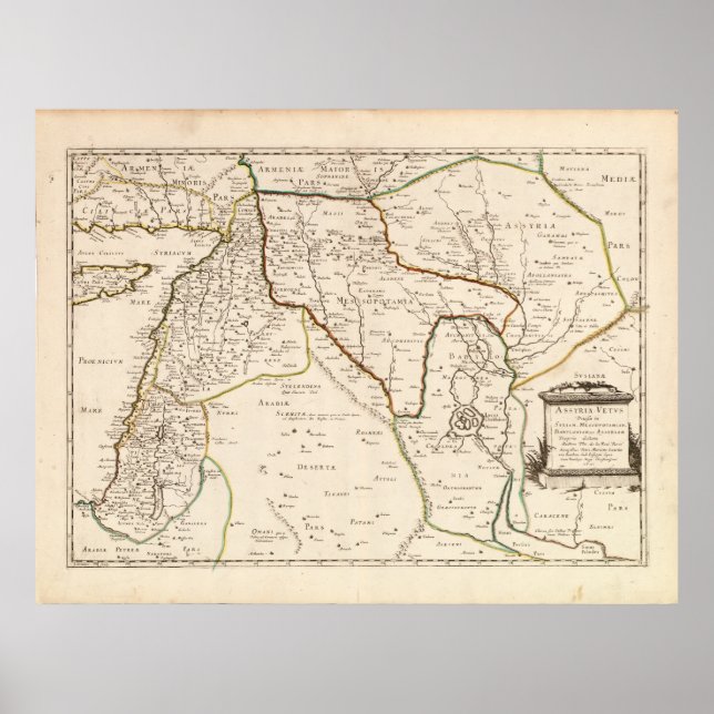 Poster Mapa do Médio Oriente (1651) (Frente)