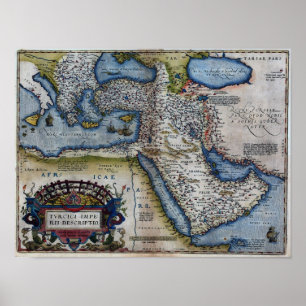 Poster Mapa do Médio Oriente do século XVI