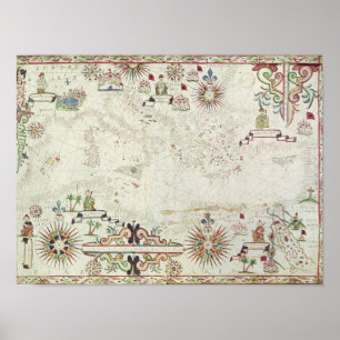 Poster Mapa do Mediterrâneo, 1625