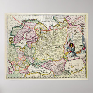 Póster Mapa do menor de Ásia