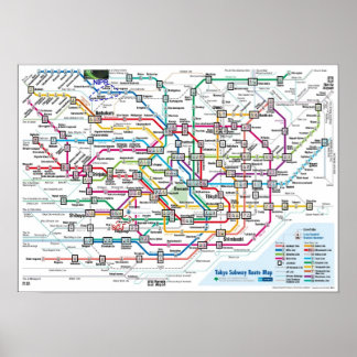 Poster Mapa do metrô de Tóquio (Ultra High-Res) Grande