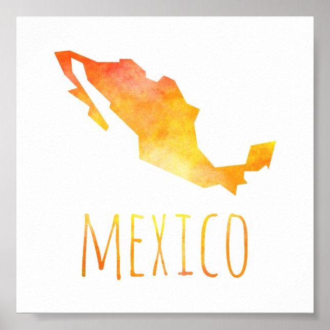 Póster Mapa do México (Frente)