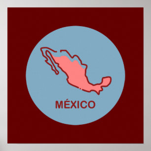 Poster Mapa do México