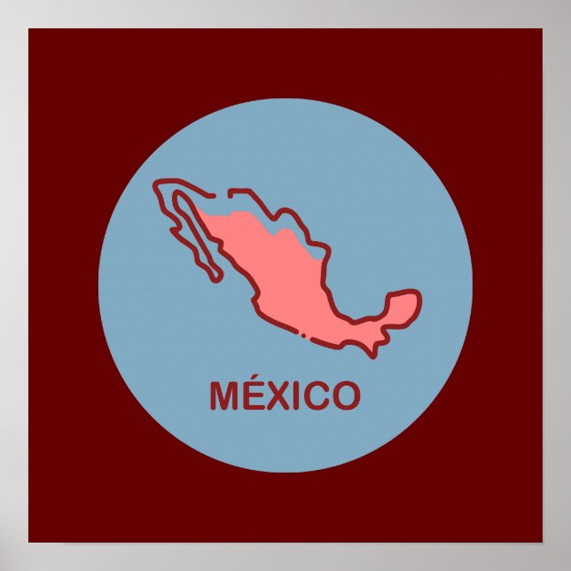 Poster Mapa do México (Frente)