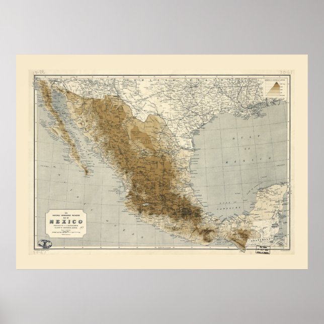Poster Mapa do México (1911) (Frente)