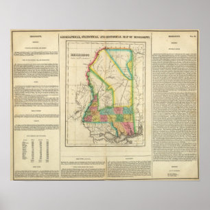 Póster Mapa Do Mississippi