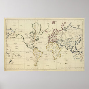 Póster Mapa do mundo