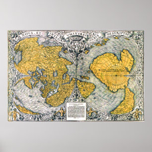 Póster Mapa do mundo 1531