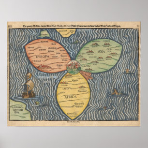 Poster Mapa do mundo 1581