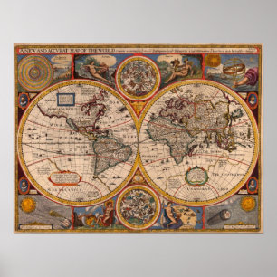 Poster Mapa do mundo 1651