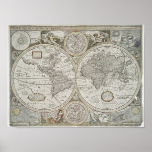 Poster Mapa do mundo   1676