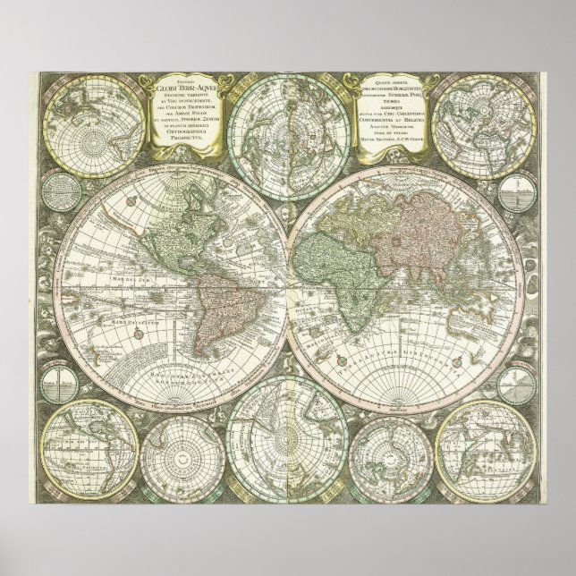 Poster Mapa do Mundo | 1744 (Frente)