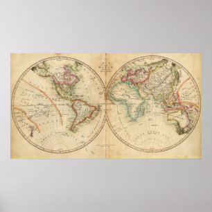 Póster Mapa do Mundo 3