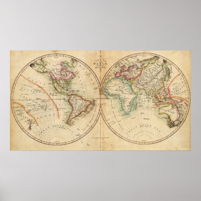 Póster Mapa do Mundo 3 (Frente)