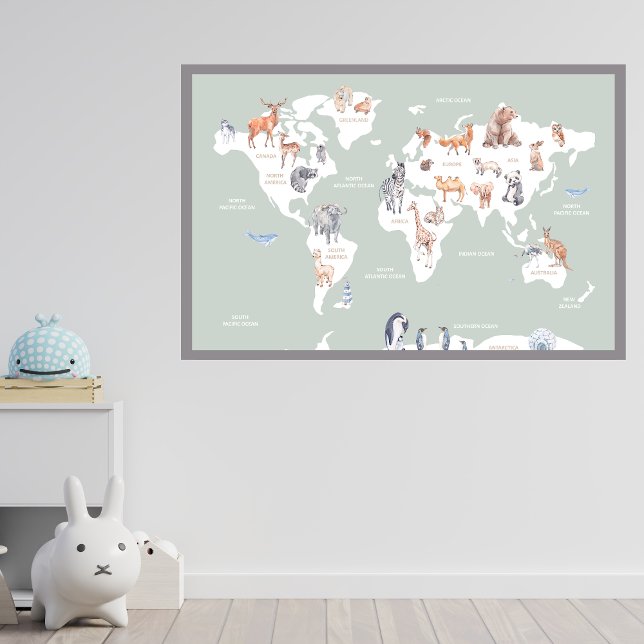 Poster Mapa do mundo animal (Criador carregado)