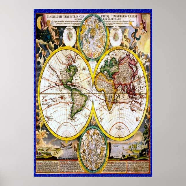 Poster Mapa do Mundo Antigo 2 (Frente)