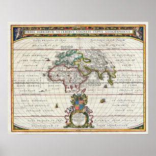 Poster Mapa do Mundo Antigo em 1650
