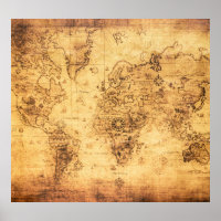 Mapa do Mundo Antigo: Vintagem do Pergaminho Armaz