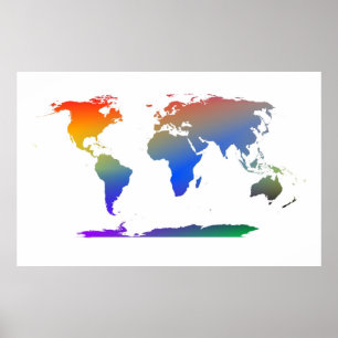 PÓSTER MAPA DO MUNDO COLORIDO