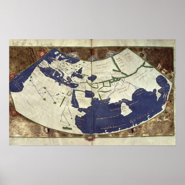 Poster Mapa do mundo conhecido, da 'Geografia' (Frente)