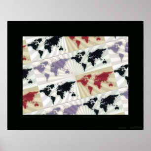 Poster mapa do mundo das artes visuais